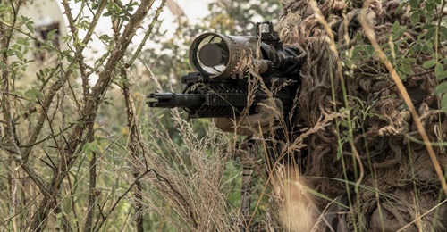 Excelitas Technologies' new Merlin-LR 2 night sight is seen here mounted on an LMT 7.62 mm sharpshooter rifle similar to that used by the British Army.