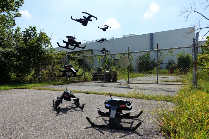 Several Pegasus operate in the UAV mode while others operate as UGVs. (Robotic Research)