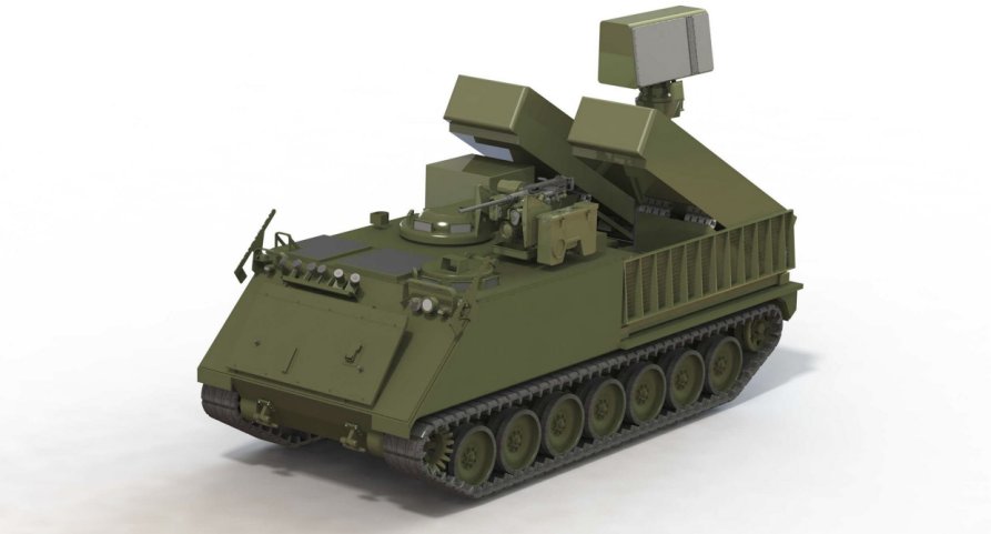 Computer-generated image illustrating the concept of the Mobile Ground Based Air Defence for the Norwegian Army (Kongsberg)