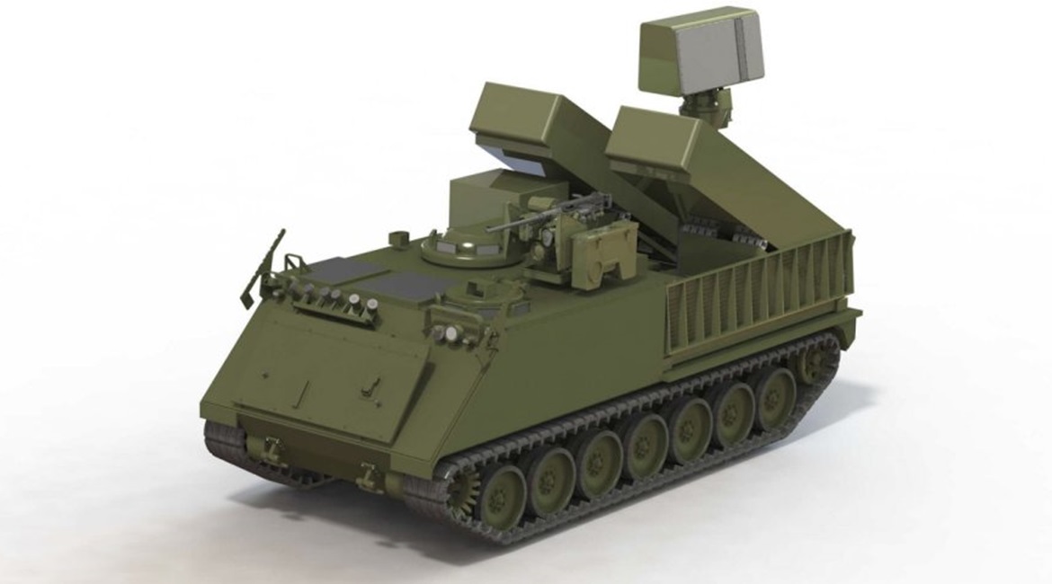 Computer-generated image illustrating the concept of the Mobile Ground Based Air Defence for the Norwegian Army