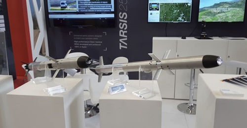 The Tarsis 25 can be used with these Aertec-developed semi-active laser-guided micro missiles that have a range of about 5 km. Two Tarsis 25 aircraft are required to carry out a strike mission.