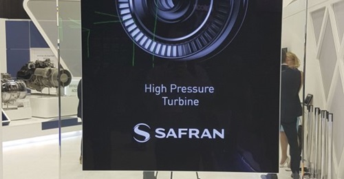 A model of the Next European Fighter Engine / New European Engine being developed by Safran and MTU for the FCAS / SCAF New Generation Fighter displayed at the Paris Air Show 2019.