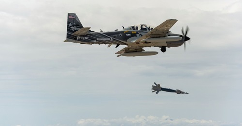 An EMB 314/A-29 Super Tucano drops a Paveway laser-guided bomb. Countries wanting to acquire systems such as Paveway will need to have improved targeting infrastructure covering areas such as collateral damage and weaponeering.