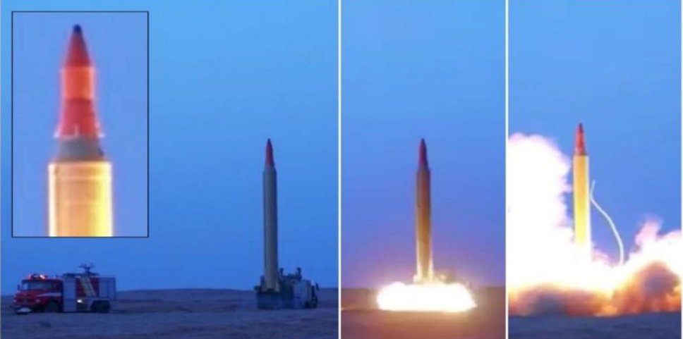 Stills taken from a video released on 22 April show a Shahab-3 ballistic missile fitted with a new triconic manoeuvring re-entry vehicle. (Letter from the permanent representatives of France, Germany and the UK to the UN Secretary-General, 21 November 2019)