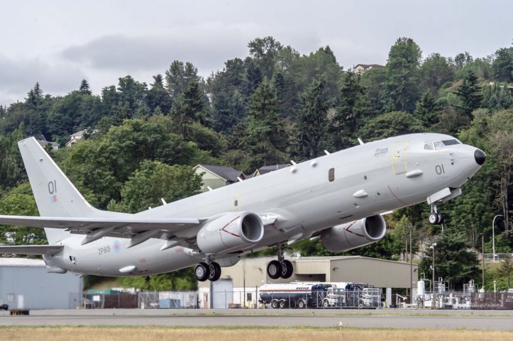 Seen taking off for its maiden flight in July, the first of nine Poseidon MRA1 aircraft for the UK was handed over on 29 October. (Crown copyright 2019)