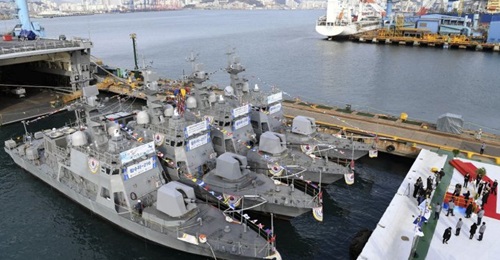 The four PKX-B-class fast attack craft launched by HHIC on 13 December bear pennant numbers 216, 217, 218, and 219.