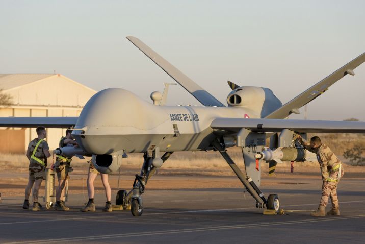 The French Reaper UAV gained its first weapons capability during a firing campaign from Niamey airbase in Niger on 15–17 December. (French Air Force)