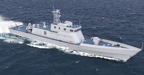 A computer-generated image of a Padma-class patrol vessel. BN-owned Khulna Shipyard began constructing an additional five vessels of the class for the BN on 2 December.