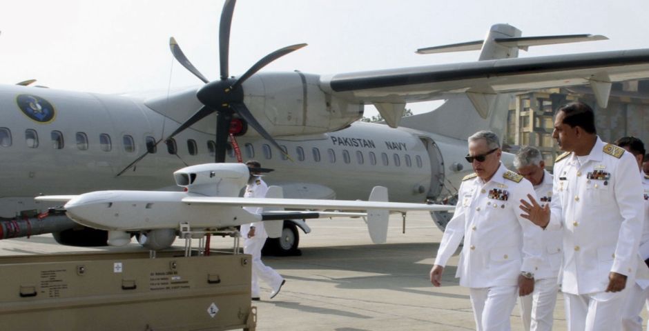 Among the aerial platforms inducted by the PN on 4 January were an ATR-72 MPA, an ATR-72 in “cargo/para-drop” configuration, and at least two LUNA NG UAVs. (Pakistan Navy)