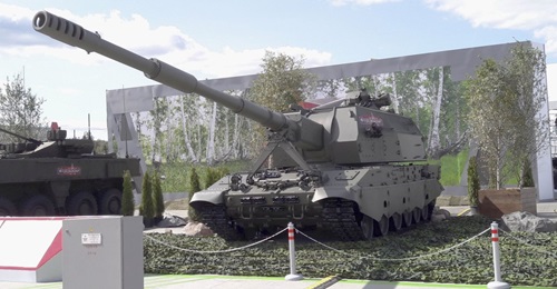 Russia's 2S35 Koalitsiya-SV SPH (pictured at Army 2018) has completed its preliminary company trials.