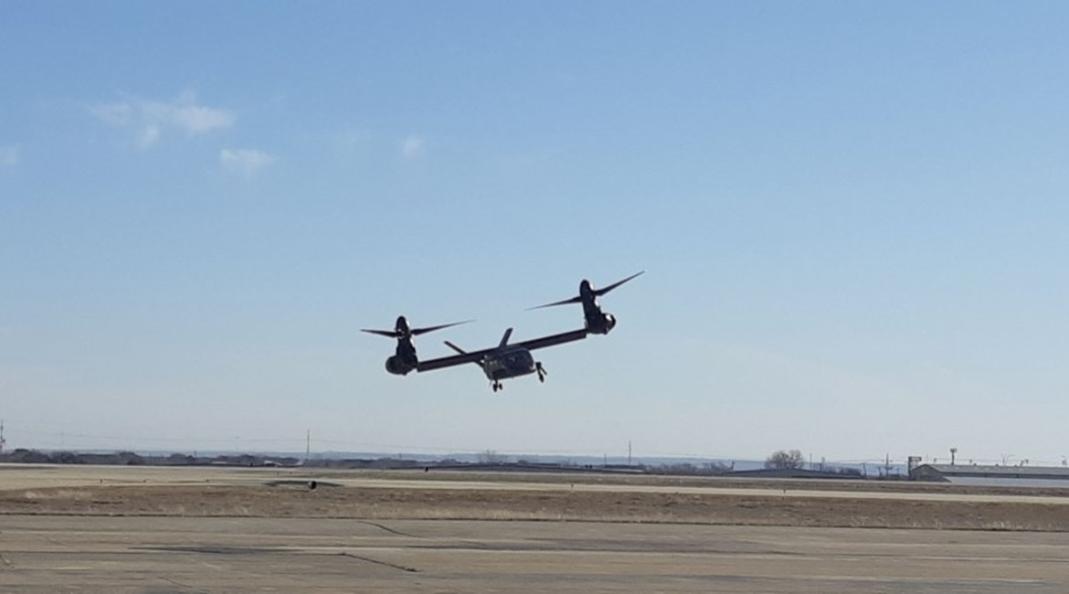 The V-280 flies sideways on 8 January 2020 in Dallas.