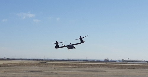 The V-280 flies sideways on 8 January 2020 in Dallas.