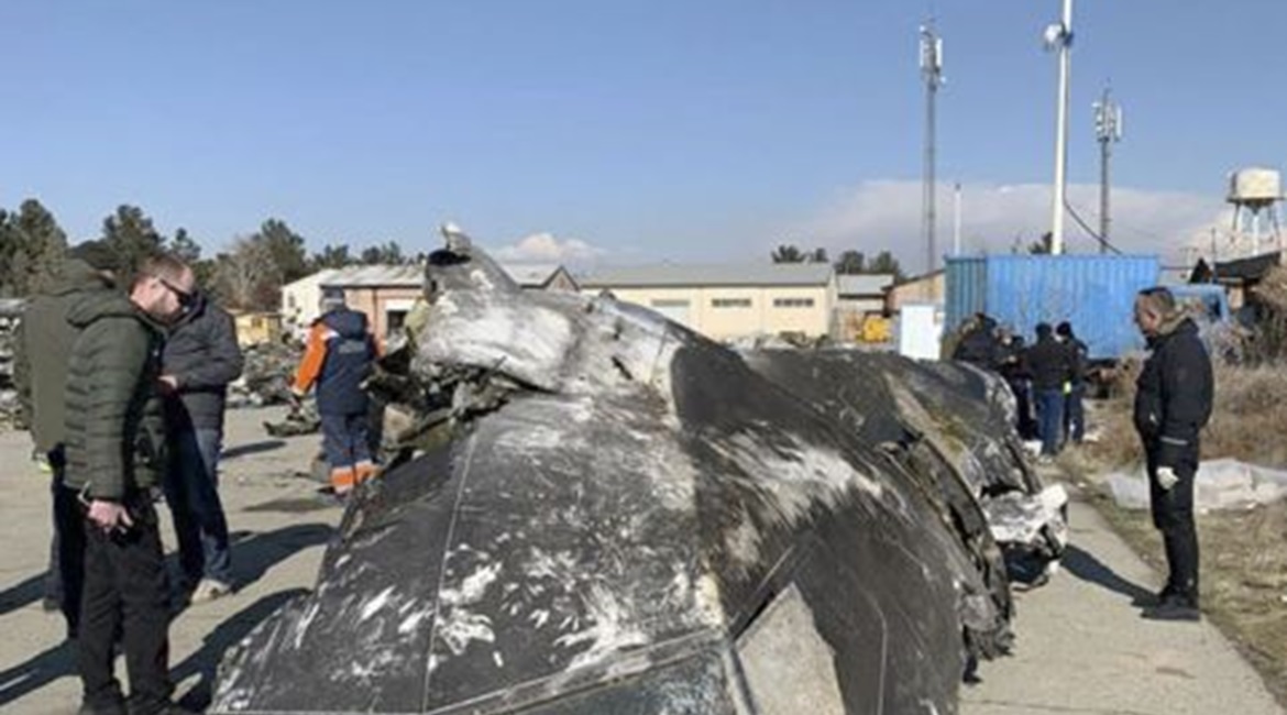 Ukrainian investigators examine wreckage recovered from PS752.