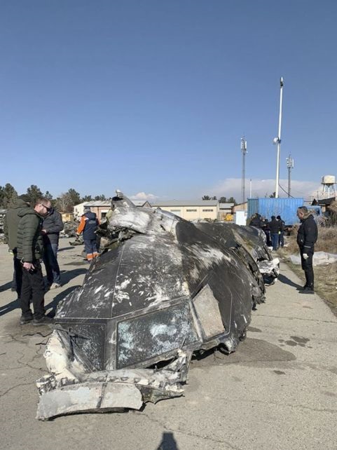 Ukrainian investigators examine wreckage recovered from PS752.