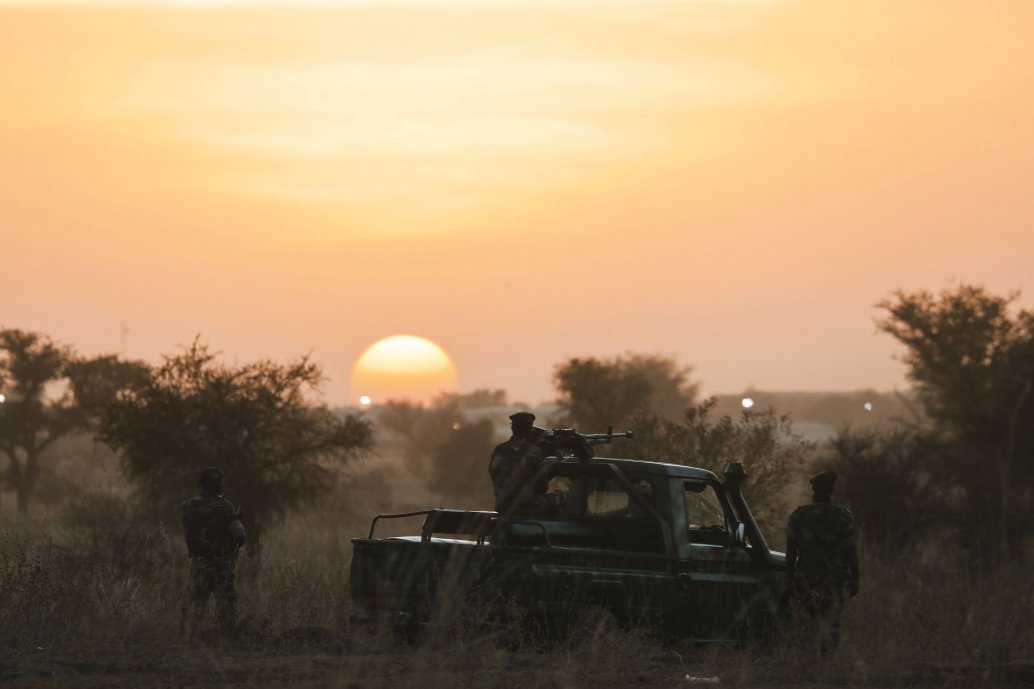 Nigerien soldiers on patrol near Niamey in December 2019. (Ludovic Marin/POOL/AFP via Getty Images)