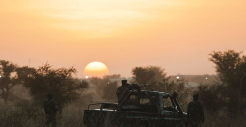 Nigerien soldiers on patrol near Niamey in December 2019.