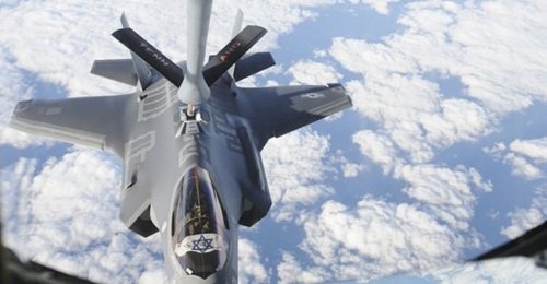 One of the first F-35s for Israel seen on its delivery flight from the United States. The IAF now has two squadrons operating the type from Nevatim Air Base in southern Israel.