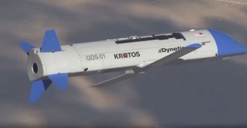 Screenshot of the X-61A Gremlins demonstrator making its maiden flight in November 2019. While the test was reported to be successful, the vehicle was lost when the parachute meant to recover it failed to deploy.