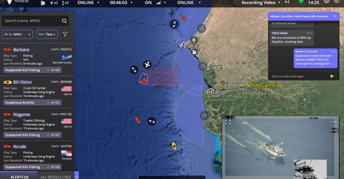 An image released by Bird Aerospace shows the interface of its Ocean Surveillance Control and Reconnaissance (OSCAR) system.