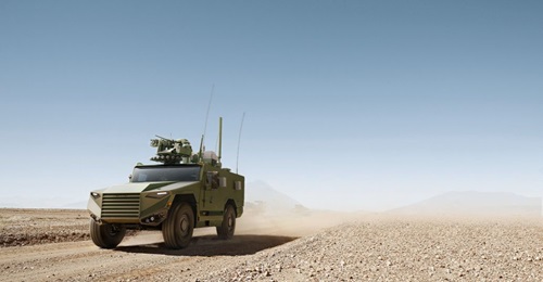 A rendering of a production standard Serval with the Hornet RWS and a 12.7 mm MG.