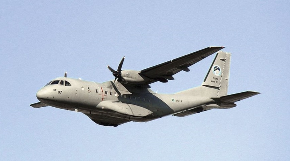 An RMAF CN-235 transport aircraft. This specific aircraft (shown here with tail number 07) was written off after it ditched into the sea in February 2016.