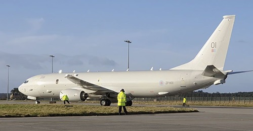 The first of nine Boeing P-8A Poseidon MMA aircraft for the UK landed at RAF Kinloss in Scotland on 4 February.
