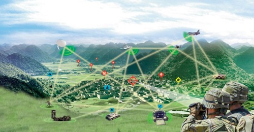 A conceptualisation of the Rafael Fire Weaver network fire-control system.
