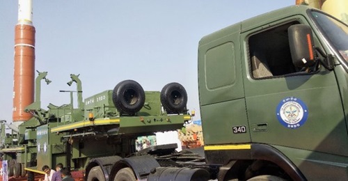 The ASAT weapon system as displayed at the 5-9 February Defexpo 2020 exhibition in Lucknow.