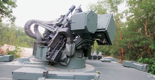 The EOS R-600 RWS is fitted to the Singapore Armed Forces' Terrex 8x8 infantry carrier vehicle.