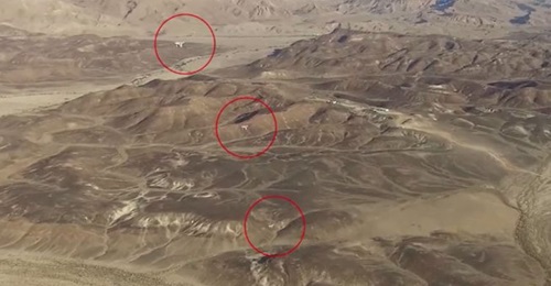 Image of a multiple drone attack during the live demonstration of Rafael Advanced Defence Systems' Drone Dome-L in southern Israel in December 2019.