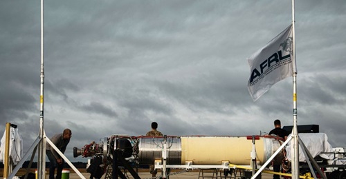 The Air Force Research Lab Generation Orbit X-60A hypersonic flight research vehicle pictured during a ground test in December 2019.