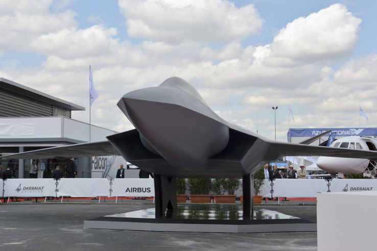 A full-scale mock-up of the New Generation Fighter concept was showcased by Dassault on the opening day of the Paris Air Show in June 2019. (Janes/Gareth Jennings)