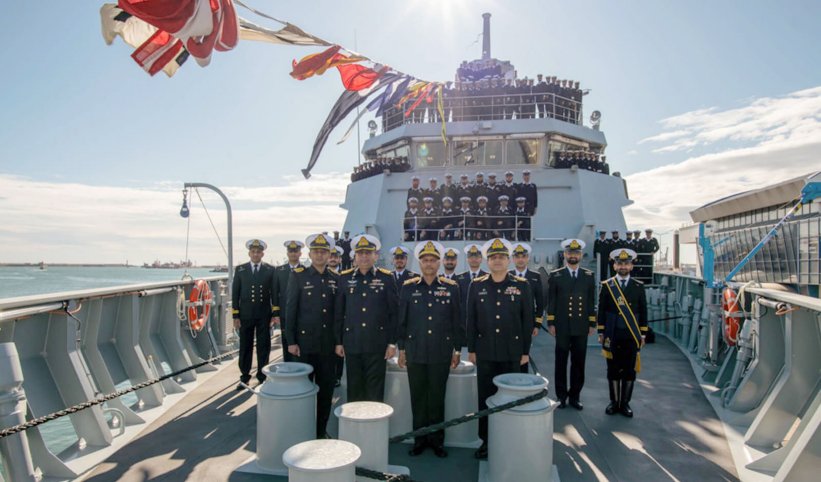 
        The PN commissioned PNS
        Yarmook
        , the first of two 2,300 tonne corvettes ordered from Dutch shipbuilder Damen, at a ceremony held on 13 February at Constanta Port in Romania.
       (Damen)