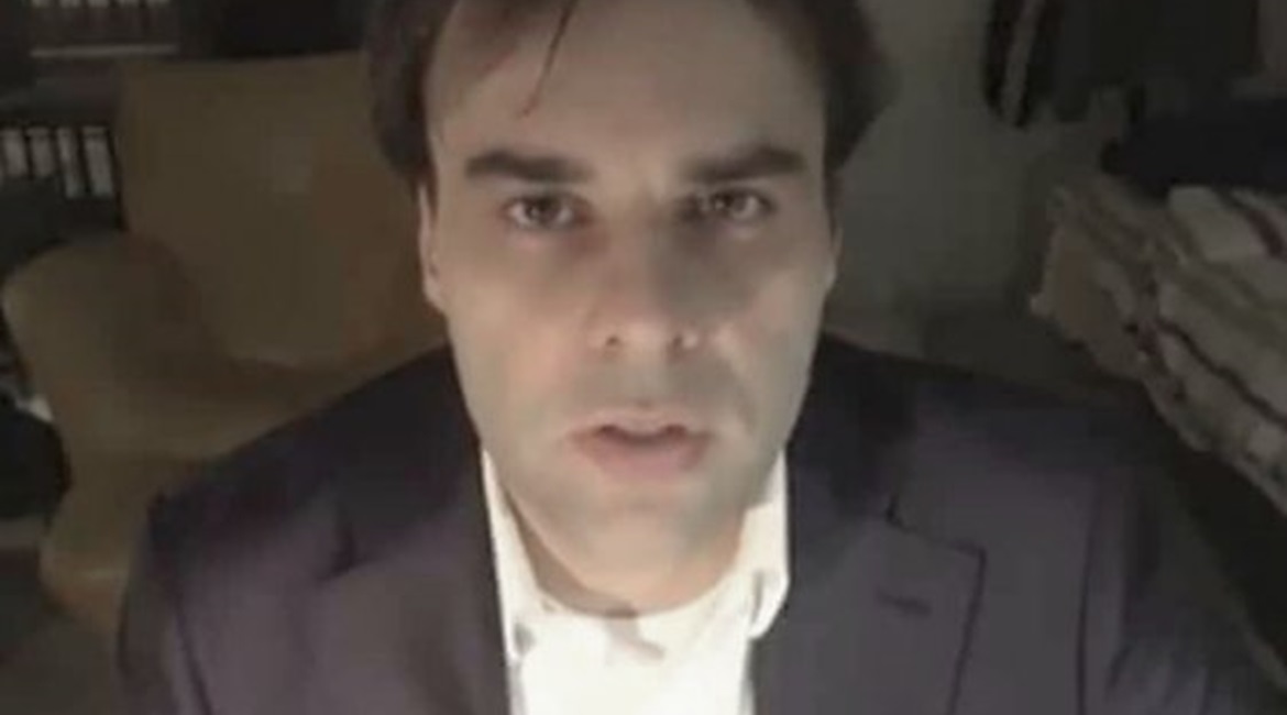 A screengrab of Hanau gunman Tobias Rathjen, taken from a video he uploaded online before the attack.