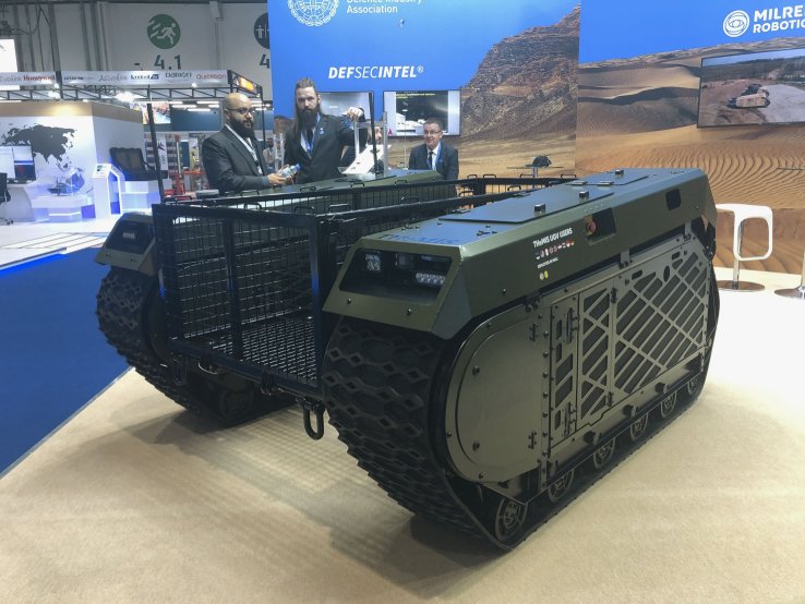The fifth-generation THeMIS UGV on display at UMEX 2020. (Jane’s/Melanie Rovery)