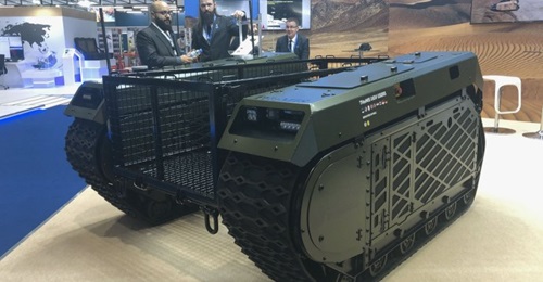 The fifth-generation THeMIS UGV on display at UMEX 2020.
