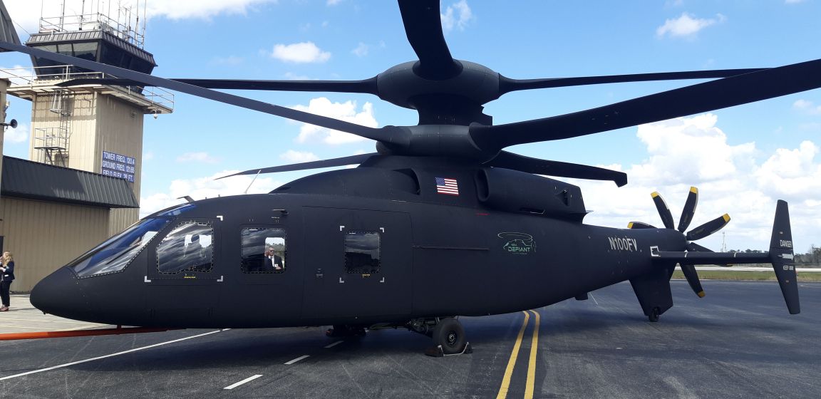 The Sikorsky-Boeing SB>1 Defiant, selected for FLRAA CD&RR, is expected to reach speeds of 250 kt in upcoming flight demonstrations. (Janes/Pat Host)
