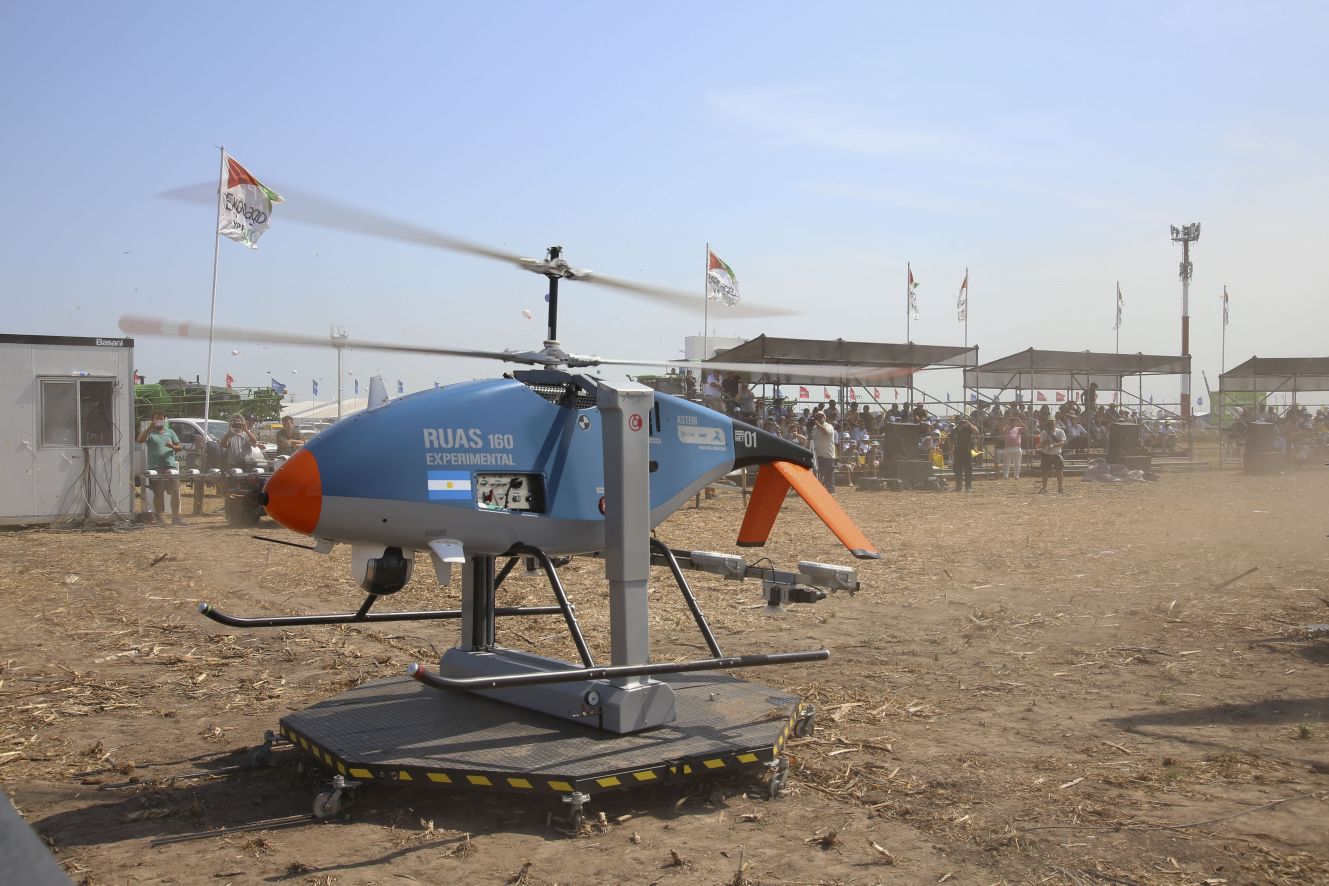 The prototype of the Asteri RUAS 160, a rotary-wing UAV for the defence, security, and agriculture markets, debuted at this year's Expoagro agriculture fair, held in San Nicolás, Buenos Aires province, from 10–11 March. (Expoagro Press Office)