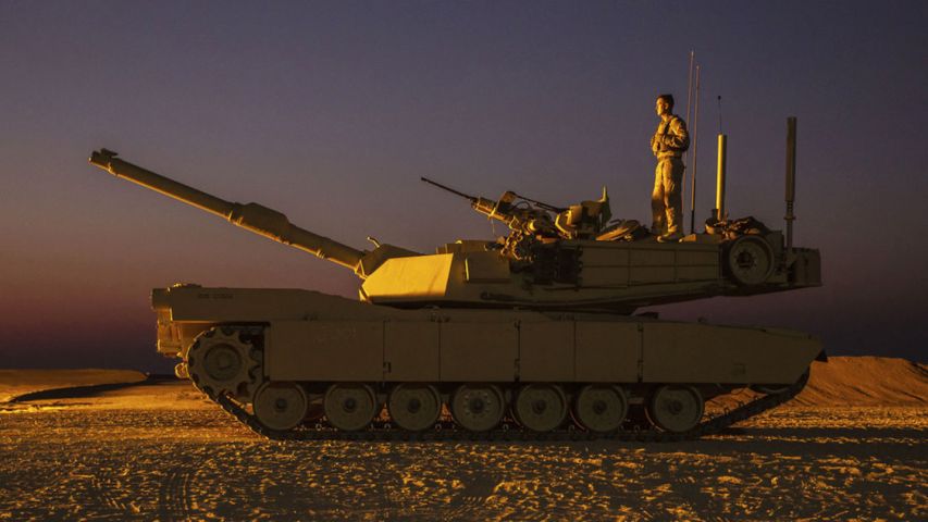 Corporal Chance Marone, an M1A1 Abrams crewman assigned to India Company, Battalion Landing Team 3/5, 11th Marine Expeditionary Unit stands atop an M1A1 Abrams tank in September 2019. The USMC is planning to scrap its tank battalions in the coming years as part of a force restructuring effort. (USMC)