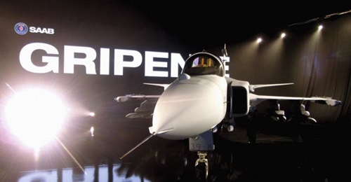 Seen at its rollout in 2017, the Gripen E is now moving into testing of its tactical mission systems ahead of delivery to the Swedish and Brazilian air forces.