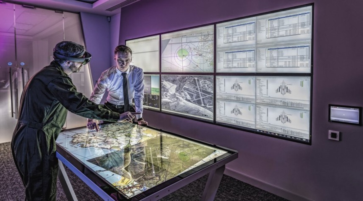An artist's impression of the ground-based Sceptre mission management tool that BAE Systems has developed for Eurofighter Typhoon, Hawk, and other fast jet operators, and is now pitching to multidomain mission planners also.