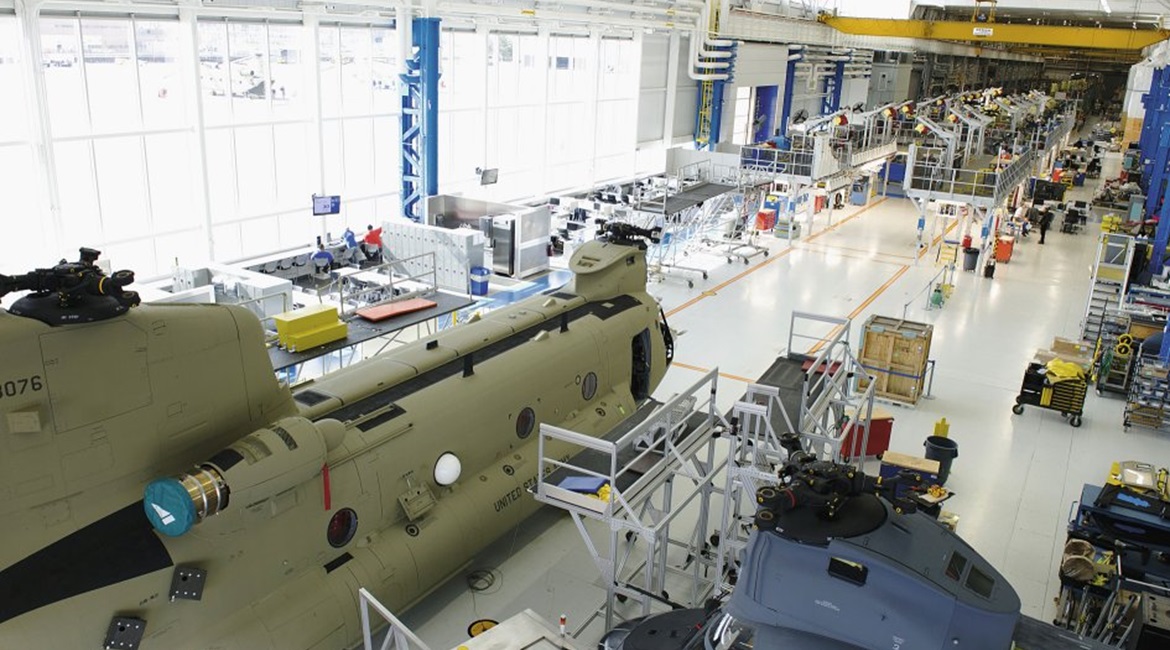 The Chinook (pictured), Osprey and Grey Wolf lines in Philadelphia have been closed for two weeks as Boeing implements coronavirus mitigation plans.