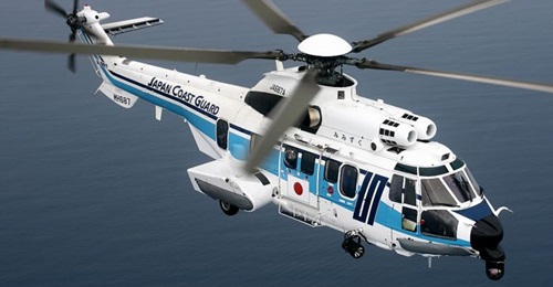 An H225 helicopter in service with the Japan Coast Guard. The service has ordered two more aircraft of the type.