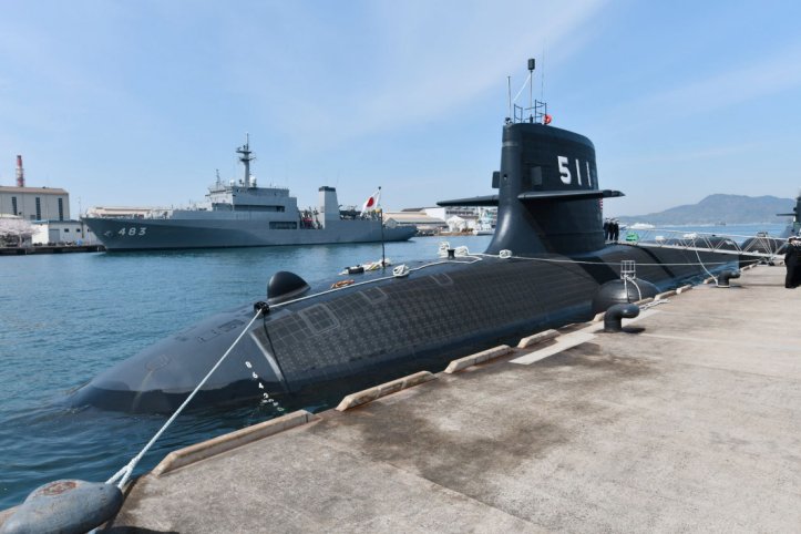 
        JS
        Oryu
        , the JMSDF’s first Soryu-class SSK equipped with lithium-ion batteries, arrived at its home base in Kure, Hiroshima Prefecture, on 7 April.
       (JMSDF)
