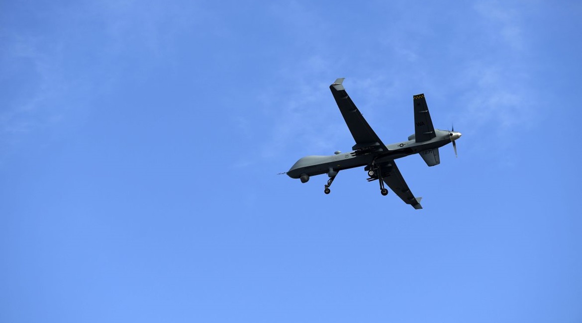 An MQ-9 Reaper flies a training mission over Creech Air Force Base in Nevada on 25 March. GA-ASI ferried, or delivered via flight, an MQ-9 Reaper to a customer for the first time in January
