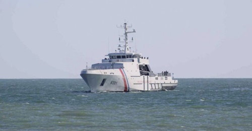 BRP 
        
        , seen here during its preliminary sea trials in October 2019.