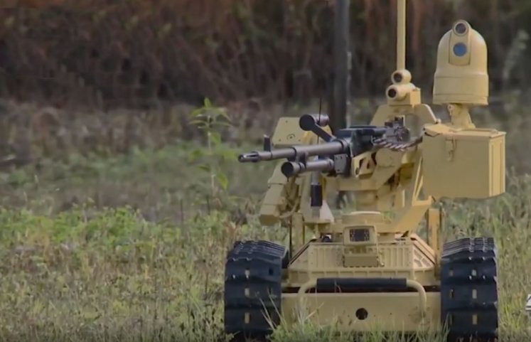 A screen grab from a CCTV 7 video showing the Norinco Sharp Claw I UGV. On 13 April the PLA’s Eastern Theatre Command confirmed via its Sina Weibo account media reports that the UGV is now in service with the PLAGF. (CCTV 7)