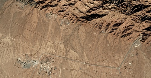 Commercial satellite imagery captured on 8 November 2019 showing the Lop Nur nuclear weapons test site in China's northwestern Xinjiang Uygur Autonomous Region. The US State Department has expressed concern over the high level of activity maintained at...