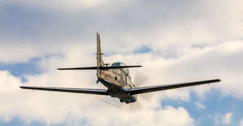 The first of 12 Super Tucanos for Nigeria climbs out of SNC's production facility in Florida on its maiden flight. Deliveries to the Nigerian Air Force will commence in 2021.