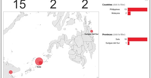 Abu Sayyaf Group's area of operation in the past 12 months.